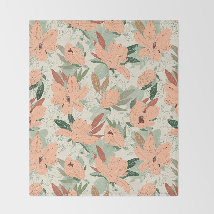 Big floral blossoms MF-24 Throw Blanket Gallery Image 2
