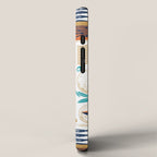 Vintage canned sardines // white background peacock teal and gold drop orange cans  iPhone Case Gallery Image 2