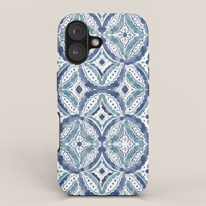 Boho Indigo Damask B iPhone Case Gallery Image 1