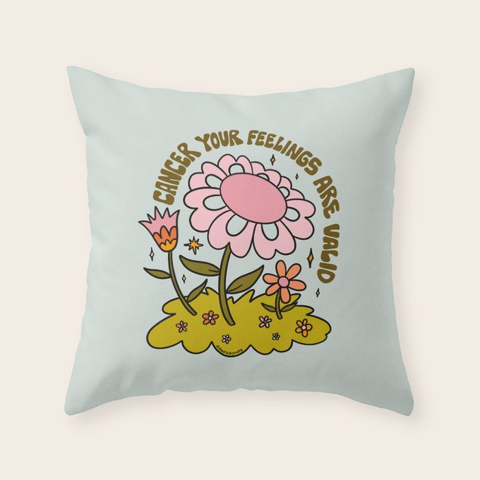 Cancer Flower Throw Pillow Gallery Image 6