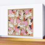 Bunnies & Blooms - Coral & Pink Wall Mural Gallery Image 2