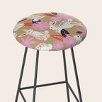 Bunnies & Blooms - Coral & Pink Stool Gallery Image 2