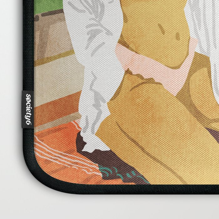 The Wild Side, Human & Nature Connection, Woman With Cheetah Cat, Tiger Painting Laptop Sleeve Gallery Image 3