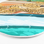 The Wild Side, Human & Nature Connection, Woman With Cheetah Cat, Tiger Painting Bath Mat Gallery Image 3