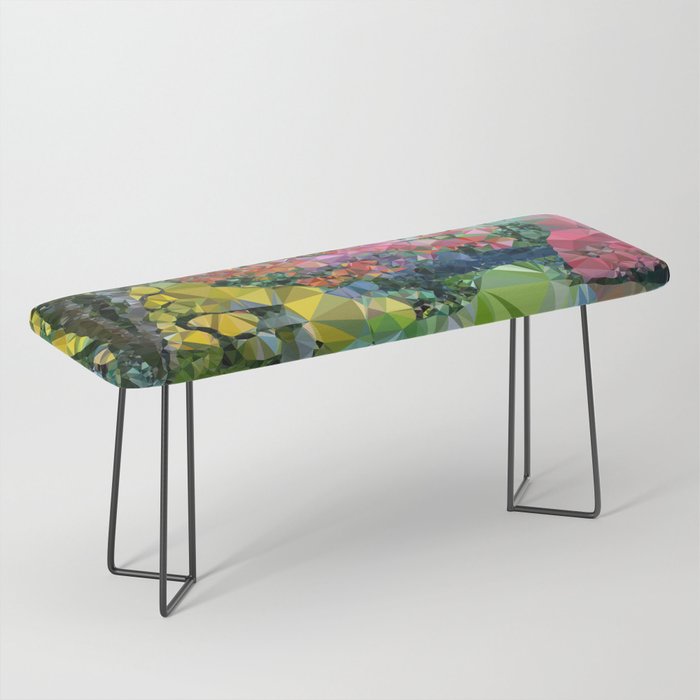 Garden Landscape Low Poly Geometric Triangle Art Bench Gallery Image 1