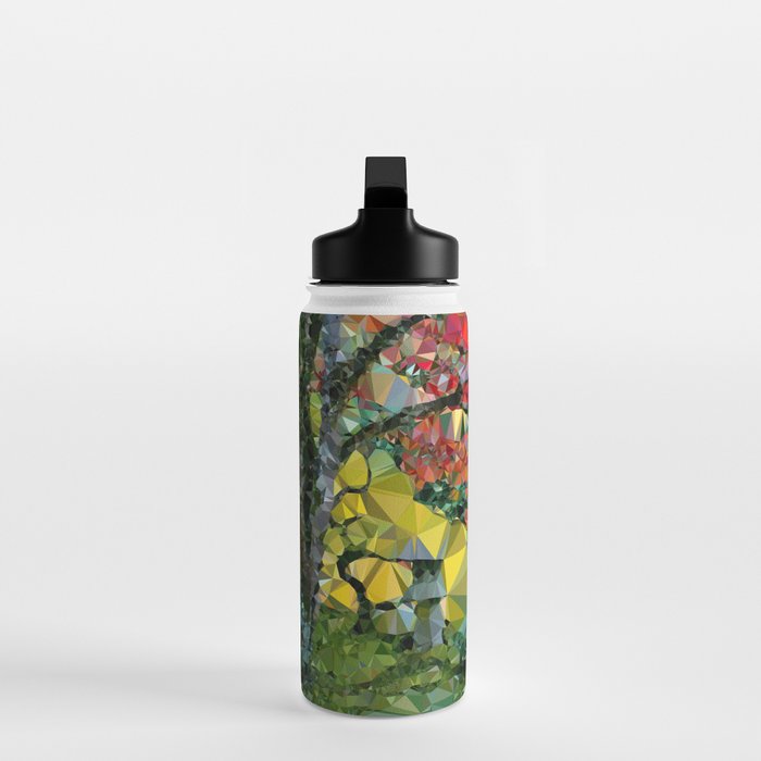 Garden Landscape Low Poly Geometric Triangle Art Water Bottle Gallery Image 3