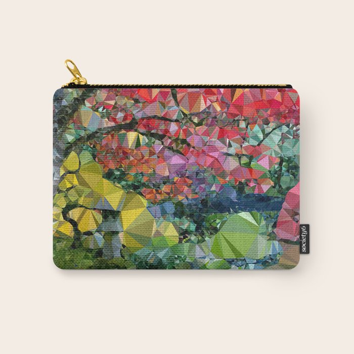 Garden Landscape Low Poly Geometric Triangle Art Carry All Pouch Gallery Image 1