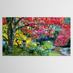 Garden Landscape Low Poly Geometric Triangle Art Tablecloth Gallery Image 2