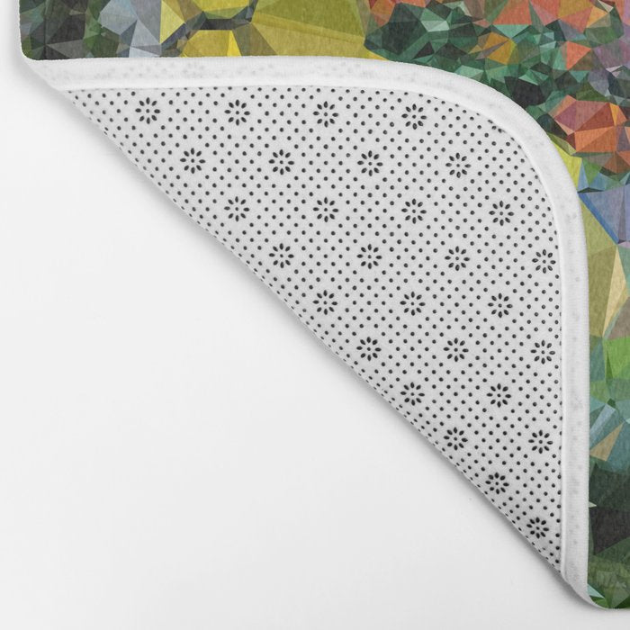 Garden Landscape Low Poly Geometric Triangle Art Bath Mat Gallery Image 2