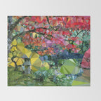 Garden Landscape Low Poly Geometric Triangle Art Throw Blanket Gallery Image 2