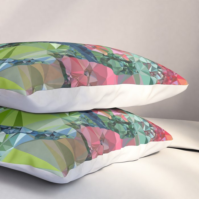 Garden Landscape Low Poly Geometric Triangle Art Pillow Sham Gallery Image 3
