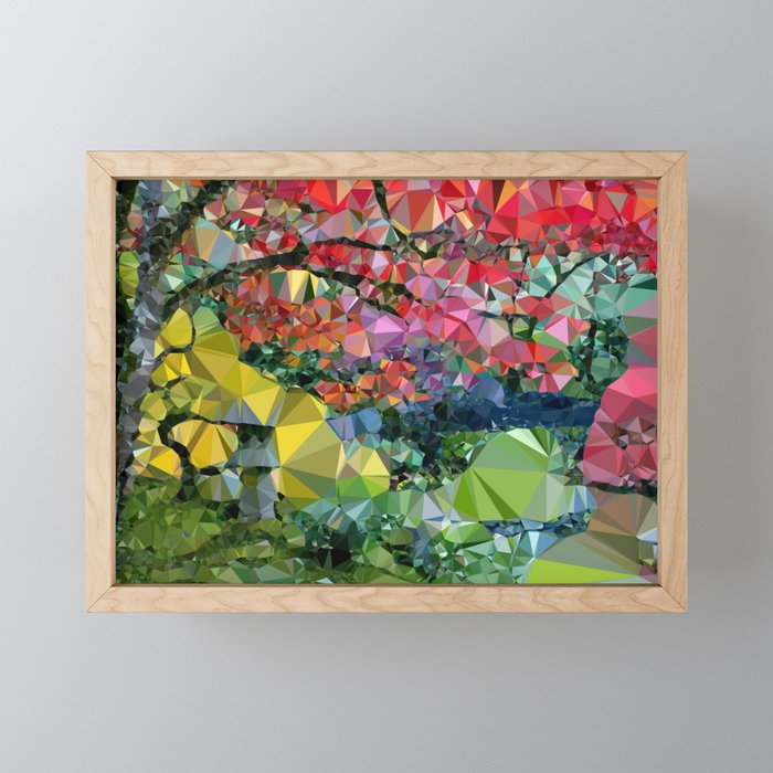 Garden Landscape Low Poly Geometric Triangle Art Mini Art Print Gallery Image 1