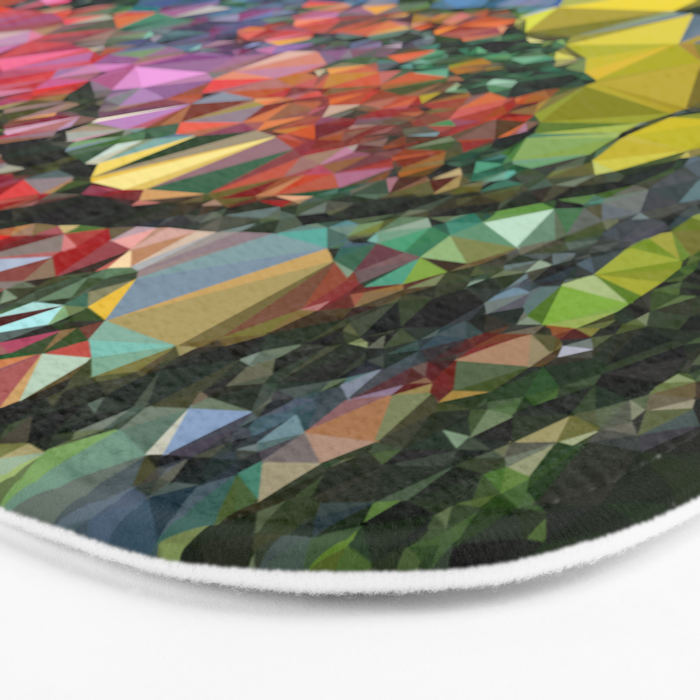 Garden Landscape Low Poly Geometric Triangle Art Bath Mat Gallery Image 3