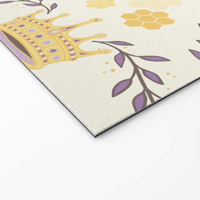 Queen Bee - Lavander Purple and Yellow Welcome Mat Gallery Image 2