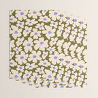 Retro Daisy - cream, purple and dark olive  Wrapping Paper Gallery Image 3