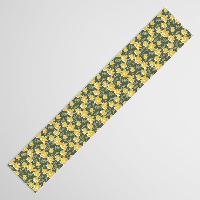 Gold on Green Blooms Table Runner Gallery Image 3