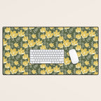 Gold on Green Blooms Desk Mat Gallery Image 1