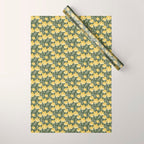 Gold on Green Blooms Wrapping Paper Gallery Image 1