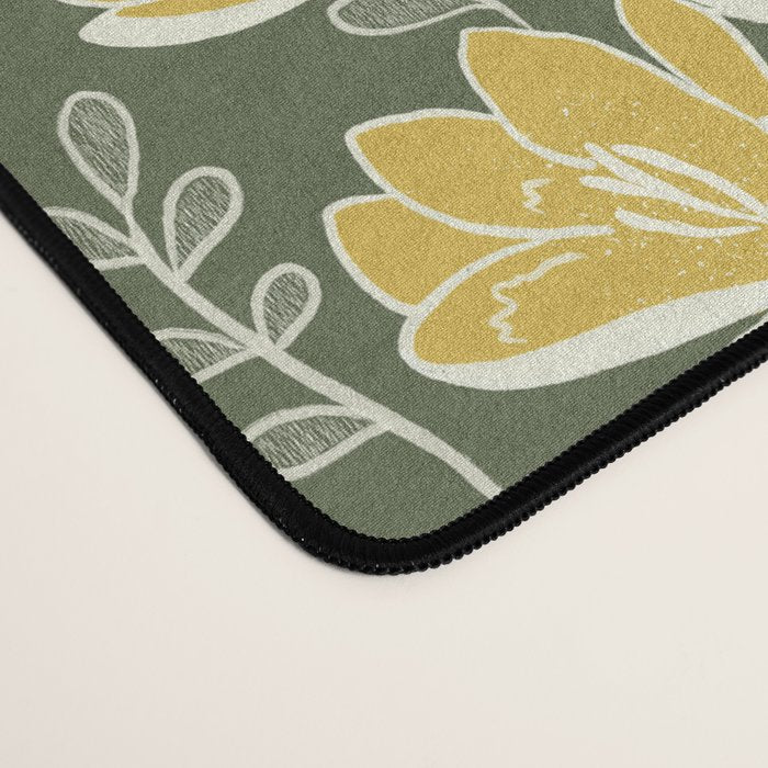 Gold on Green Blooms Desk Mat Gallery Image 4