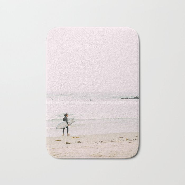 California Coast Surfer - Venice Beach Ocean View - Travel Photography Bath Mat Gallery Image 1
