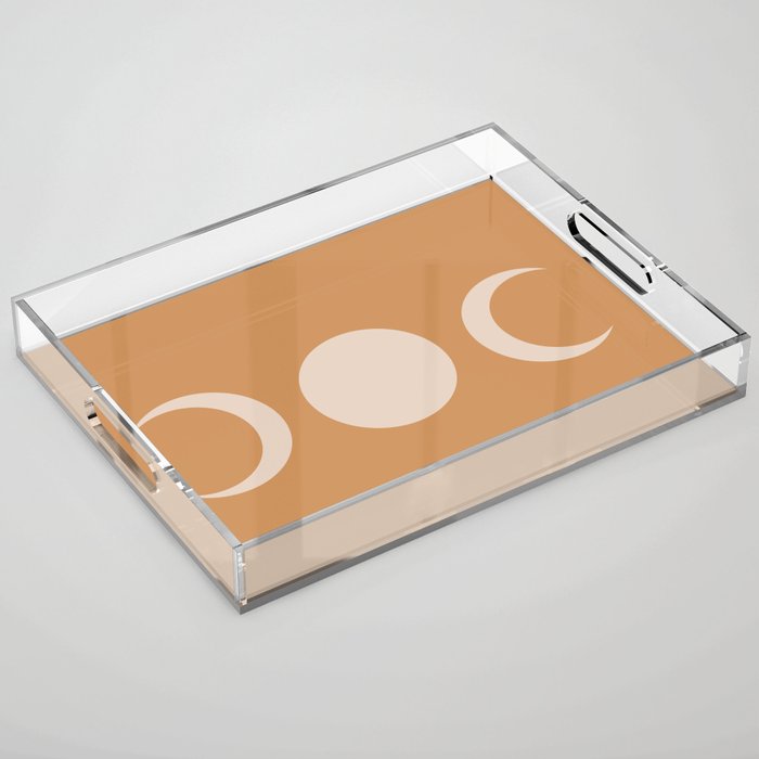 Moon Shapes Minimalism - Desert Sand Acrylic Tray Gallery Image 1