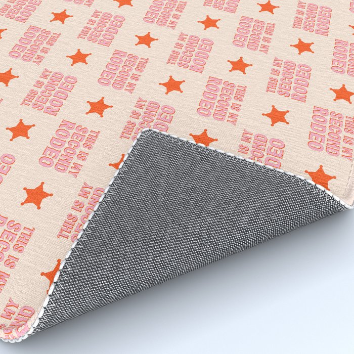 This is My Second Rodeo (pink and orange saloon-style letters) Rug Gallery Image 4