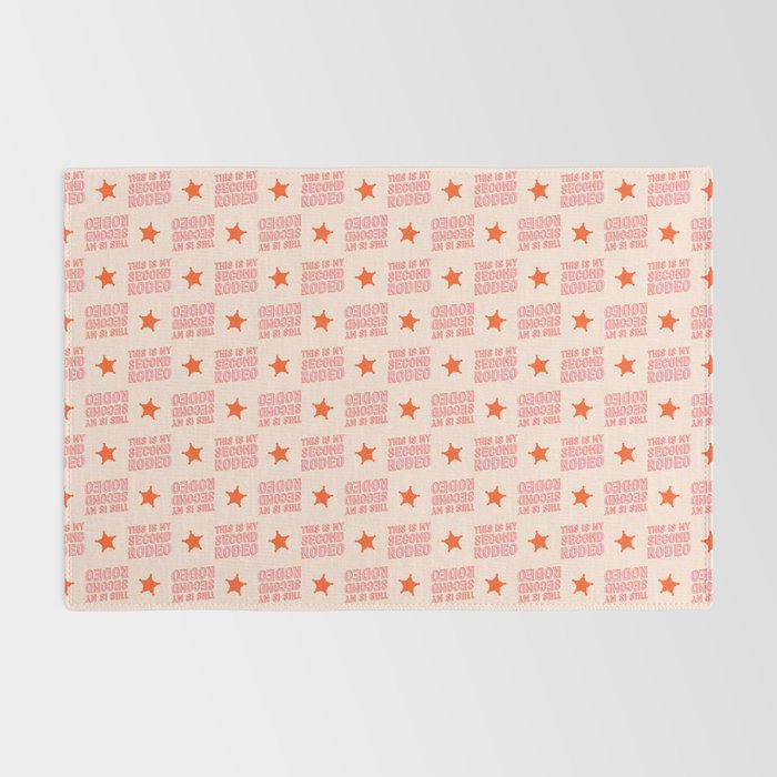 This is My Second Rodeo (pink and orange saloon-style letters) Rug Gallery Image 2