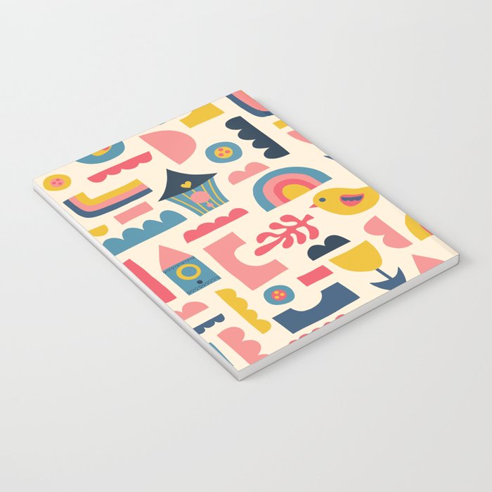 Scandinavian Birds Flowers Rainbows Kids Pattern Notebook Gallery Image 3