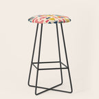 Scandinavian Birds Flowers Rainbows Kids Pattern Stool Gallery Image 1