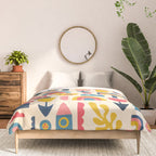 Scandinavian Birds Flowers Rainbows Kids Pattern Comforter Gallery Image 3