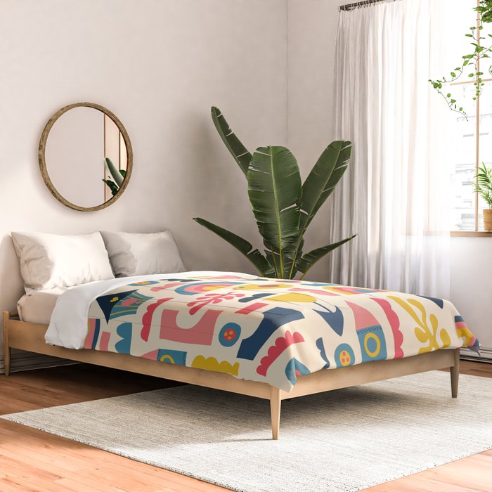 Scandinavian Birds Flowers Rainbows Kids Pattern Comforter Gallery Image 2