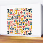 Scandinavian Birds Flowers Rainbows Kids Pattern Wall Mural Gallery Image 2