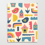Scandinavian Birds Flowers Rainbows Kids Pattern Notebook Gallery Image 4
