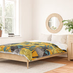Fairy wren and poppies in yellow Duvet Cover Gallery Image 2