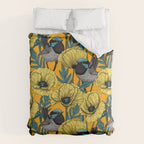 Fairy wren and poppies in yellow Duvet Cover Gallery Image 6