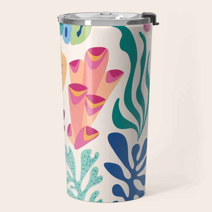 Modern Coral Pattern Travel Mug Gallery Image 2