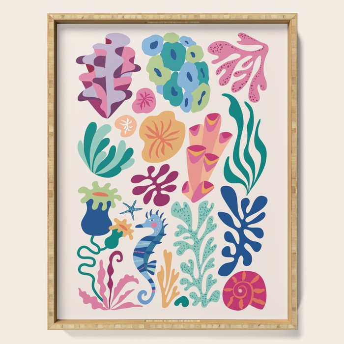 Modern Coral Pattern Serving Tray Gallery Image 1