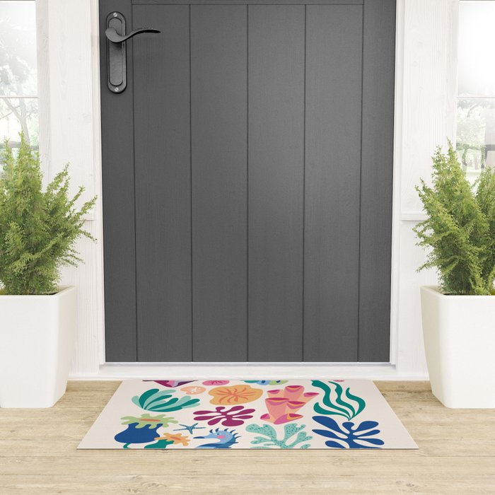 Modern Coral Pattern Welcome Mat Gallery Image 3