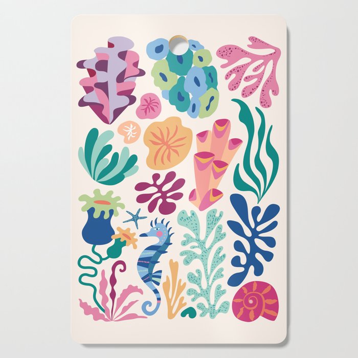 Modern Coral Pattern Cutting Board Gallery Image 1