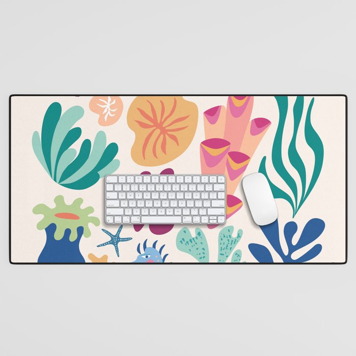 Modern Coral Pattern Desk Mat Gallery Image 1