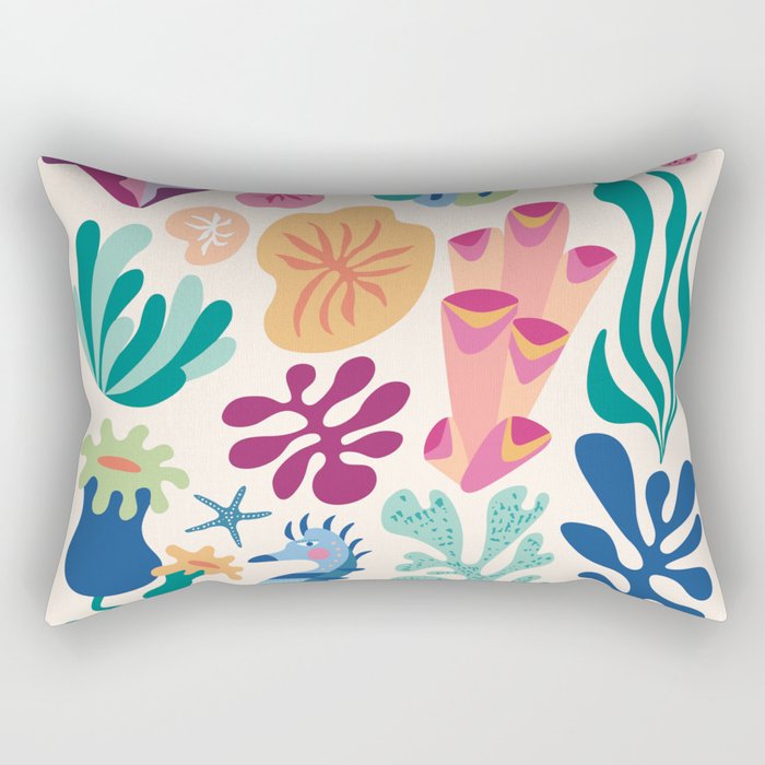 Modern Coral Pattern Rectangular Pillow Gallery Image 1