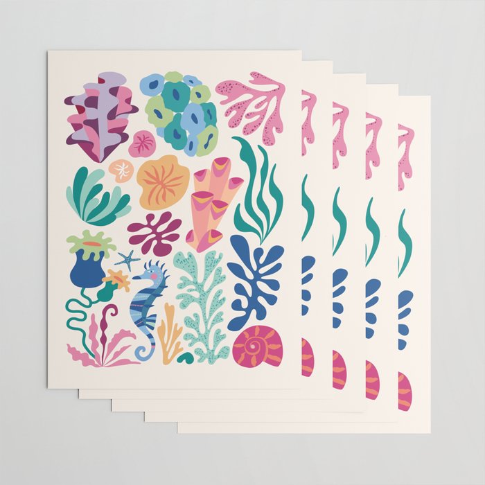 Modern Coral Pattern Wrapping Paper Gallery Image 3