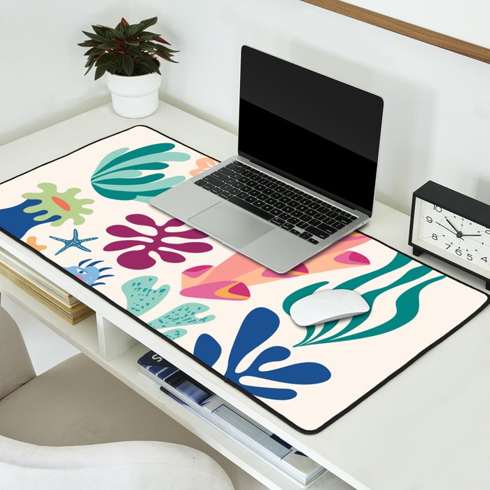 Modern Coral Pattern Desk Mat Gallery Image 2