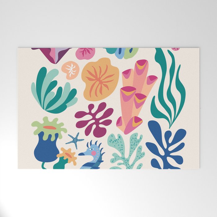 Modern Coral Pattern Welcome Mat Gallery Image 1