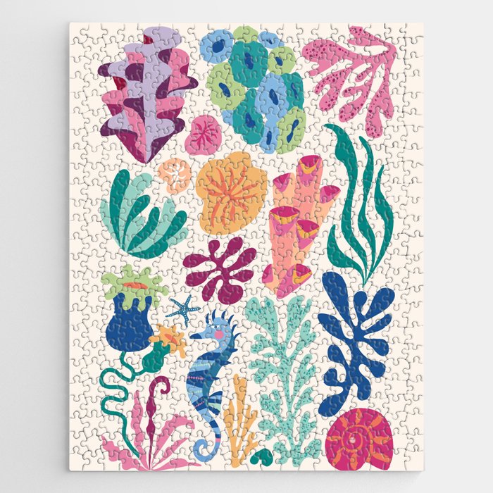 Modern Coral Pattern Jigsaw Puzzle Gallery Image 1
