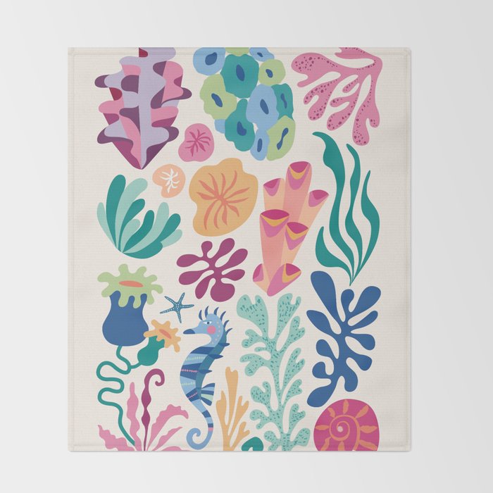 Modern Coral Pattern Throw Blanket Gallery Image 2
