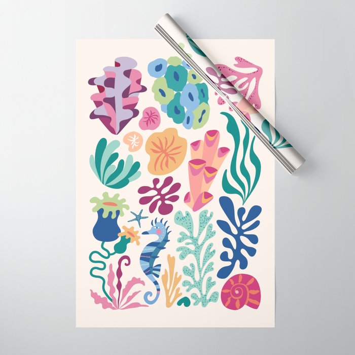 Modern Coral Pattern Wrapping Paper Gallery Image 1