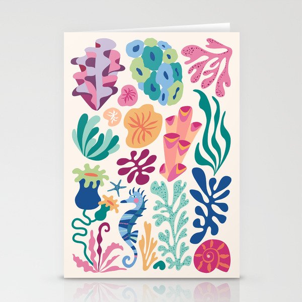 Modern Coral Pattern Stationery Card Gallery Image 2