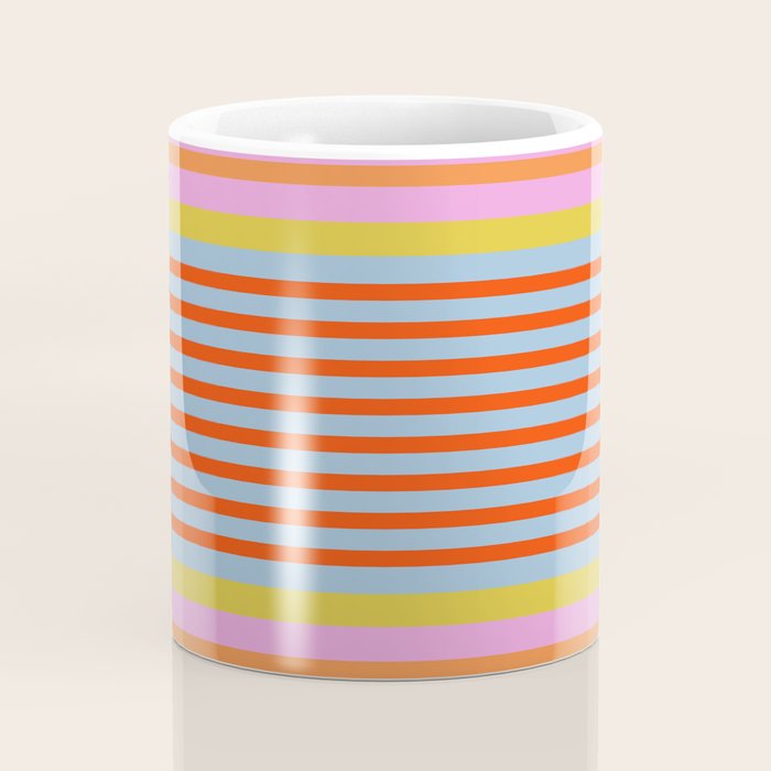 Bold Color Stripes Play Summer Bright Pattern 1 Coffee Mug Gallery Image 4