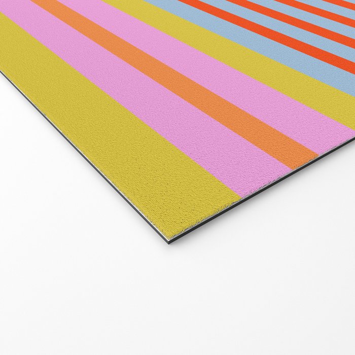 Bold Color Stripes Play Summer Bright Pattern 1 Welcome Mat Gallery Image 2